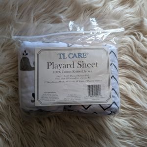 NEW 100% Cotton Knitted Jersey Fitted Playard Sheet 2PK